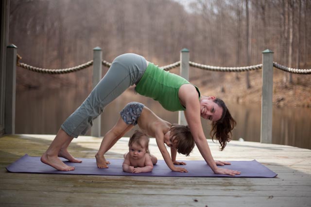 Mom teaches yoga