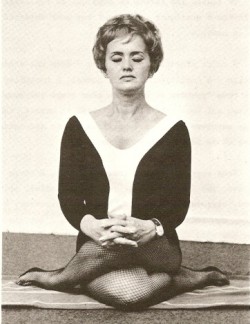 yoga lady black and white