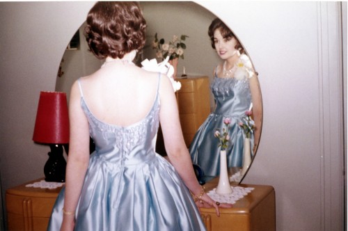 mom woman in mirror old photo 40s 50s