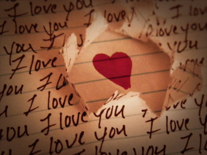 love heart write paper
