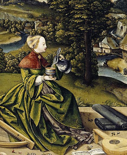 http://commons.wikimedia.org/wiki/File:Schaffner,_Martin_-_Painted_tabletop_for_Erasmus_Stedelin,_detail_woman_with_musical_instruments_-_1533.jpg