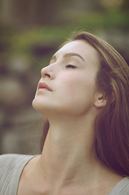 face woman breathe meditate