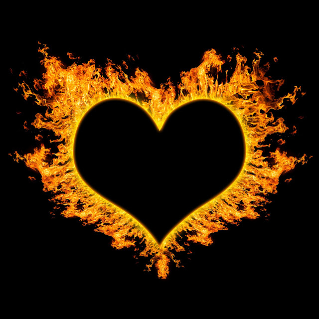 fire heart burn love