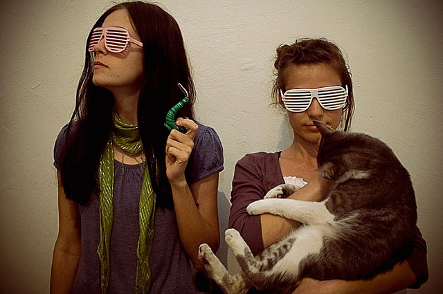 women cat compete glasses girls
