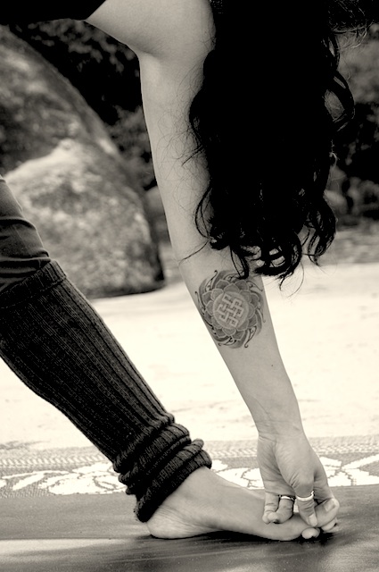 tattoo mandala yoga on the beach