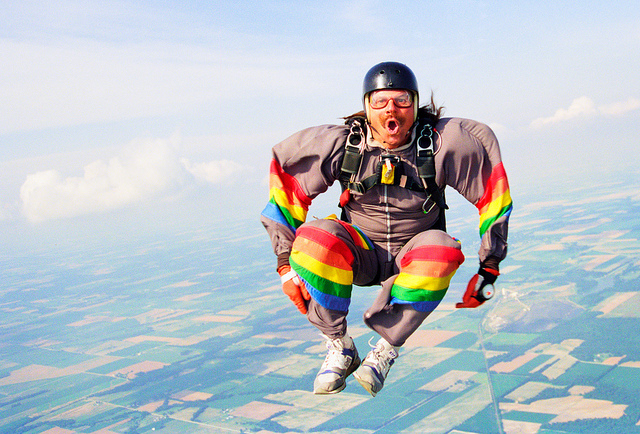 skydiving man