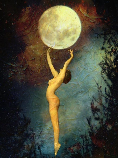 Woman and Moon