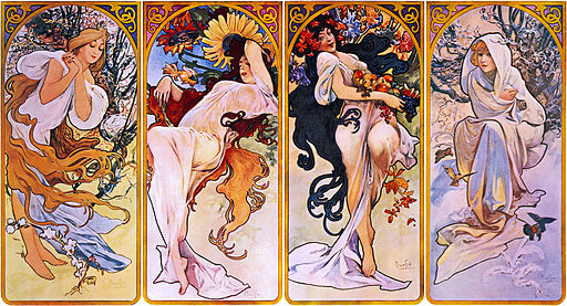 goddess women Four_Seasons_by_Alfons_Mucha,_circa_1895