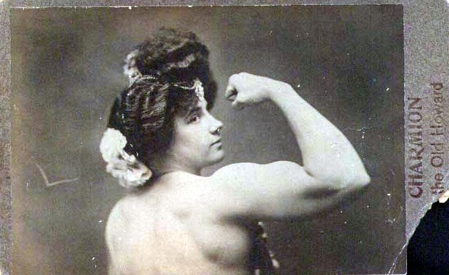 woman strong muscle vintage JPEG
