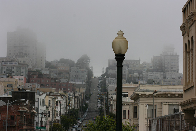 San Fran Lampost fog