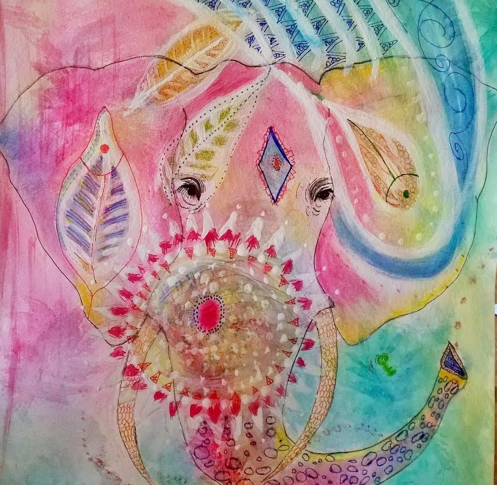 Elephant Watercolor by  Alice DeSousa Stewart