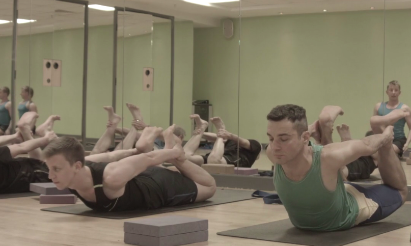 Men's yoga class