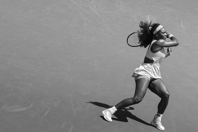 "Serena Williams defeated Carla Suarez Navarro 6-2, 6-0 wins Miami Open!",  Jimmy Baikovicius, Flickr Commons
