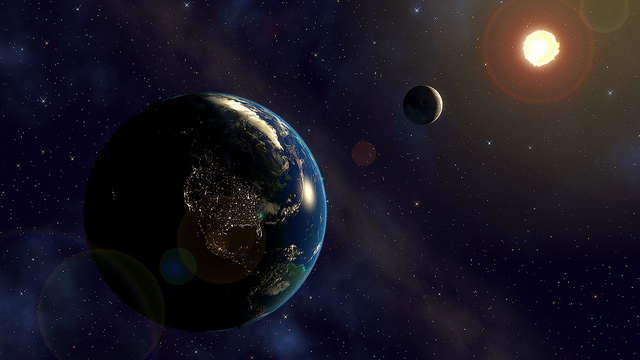 Earth, Moon, & Sun, Kevin Gill, Flickr