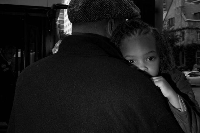 colored, african american, black father and daughter