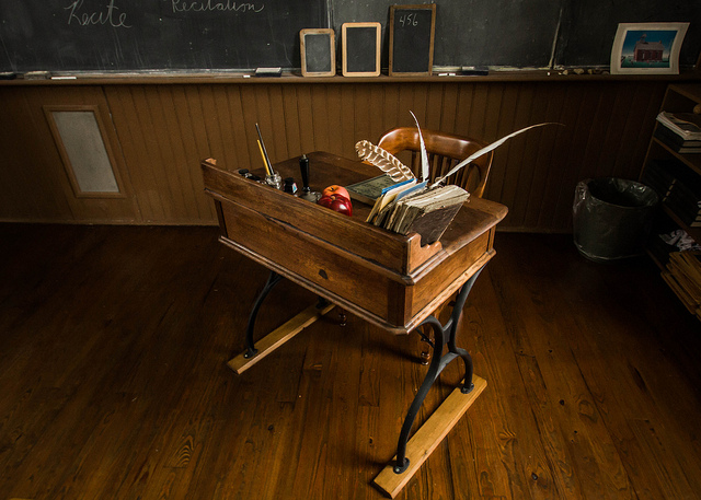 teacher's desk classroom old school