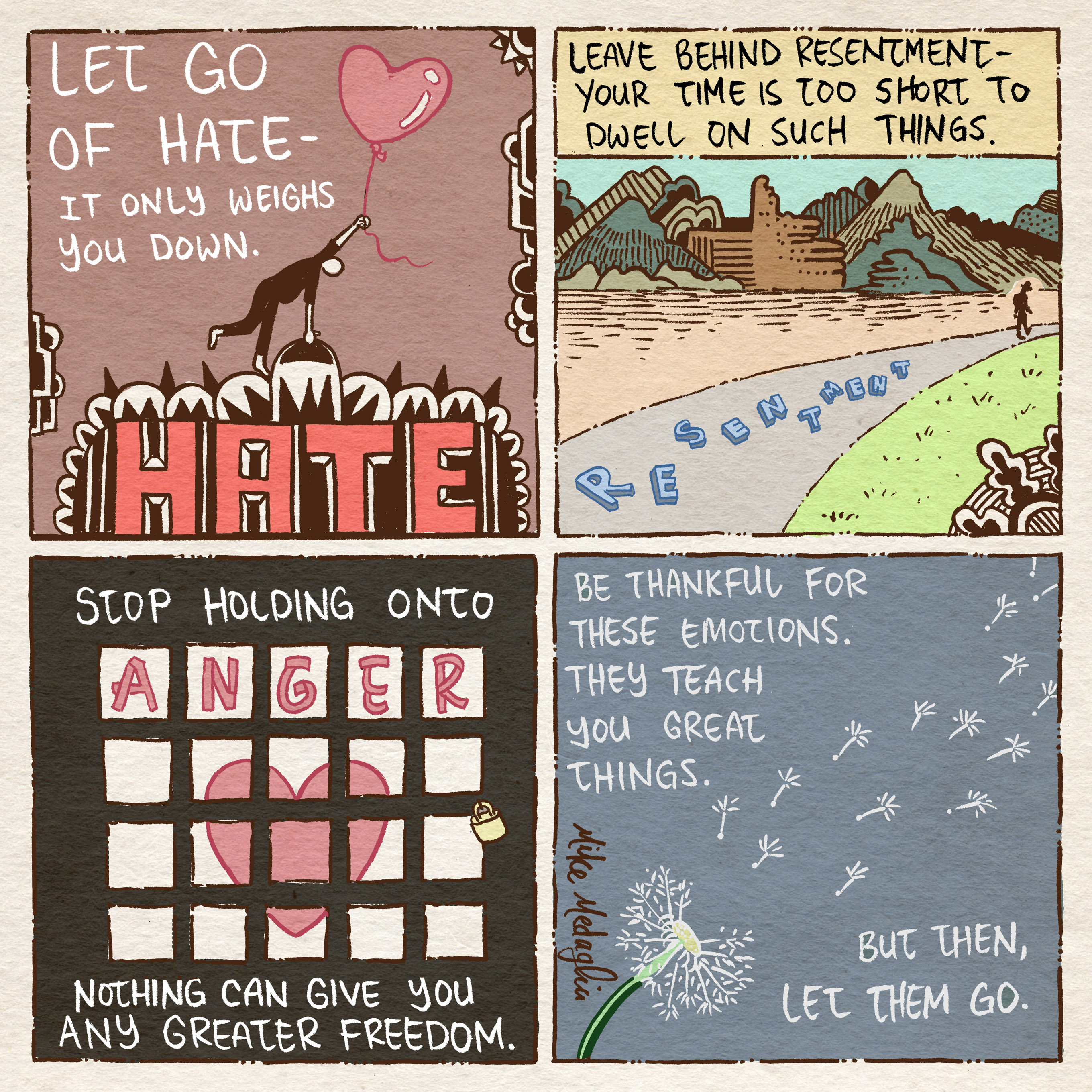 Mindful life Illustrated 5, Let Go of Hate do not reuse