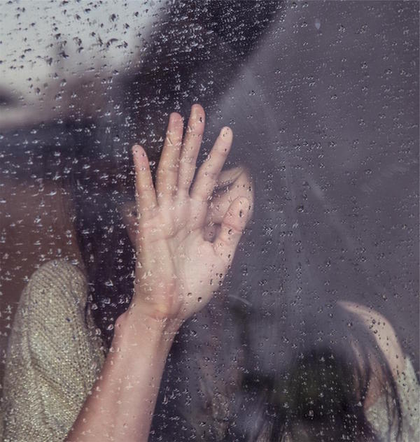 Sad girl, rain