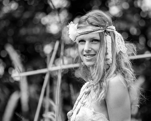 hippie woman pretty flower girl