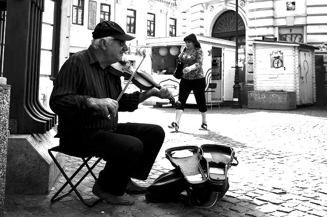 blind street musician