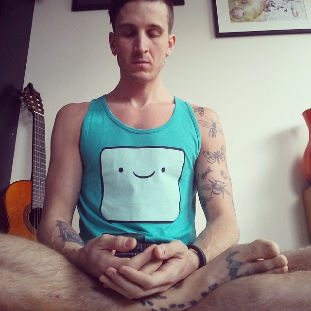 let go meditate BMO guy practice sit calm man