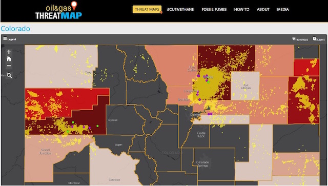 Oil and Gas threat map, fracking