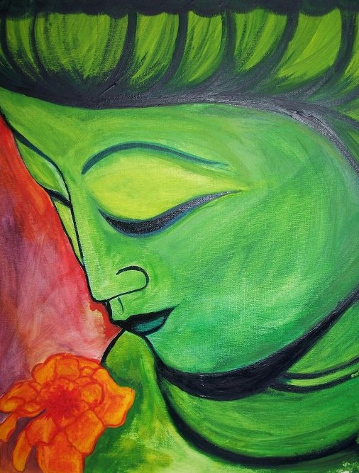 green buddha art