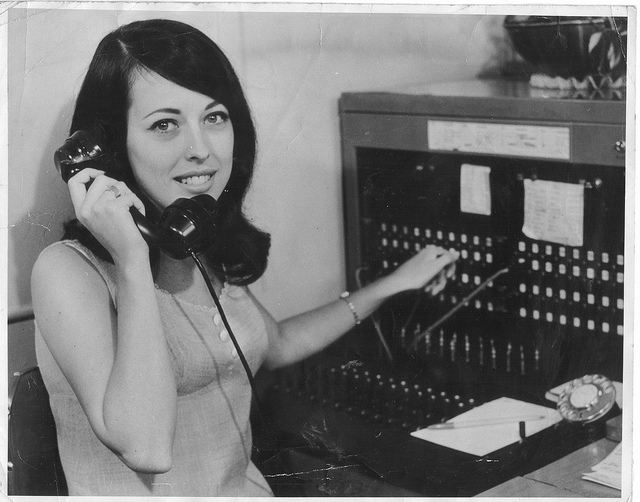 vintage woman phone operator calling