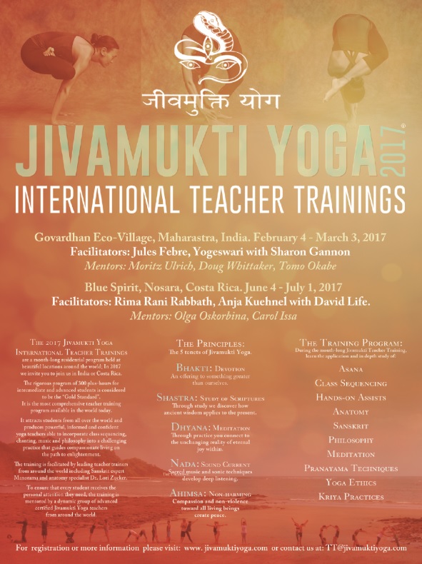 Jivamukti teach trainings 2017