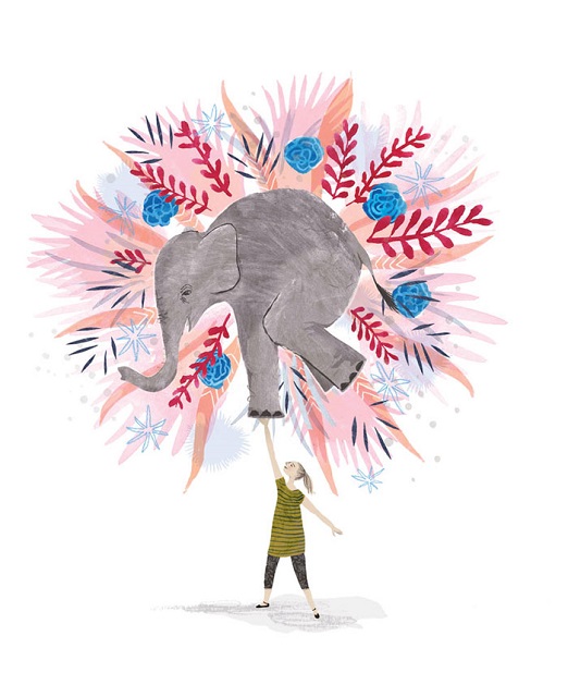 illustration-elephant-carry-lift-passion