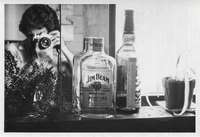 vintage selfie mirrr photography booze woman