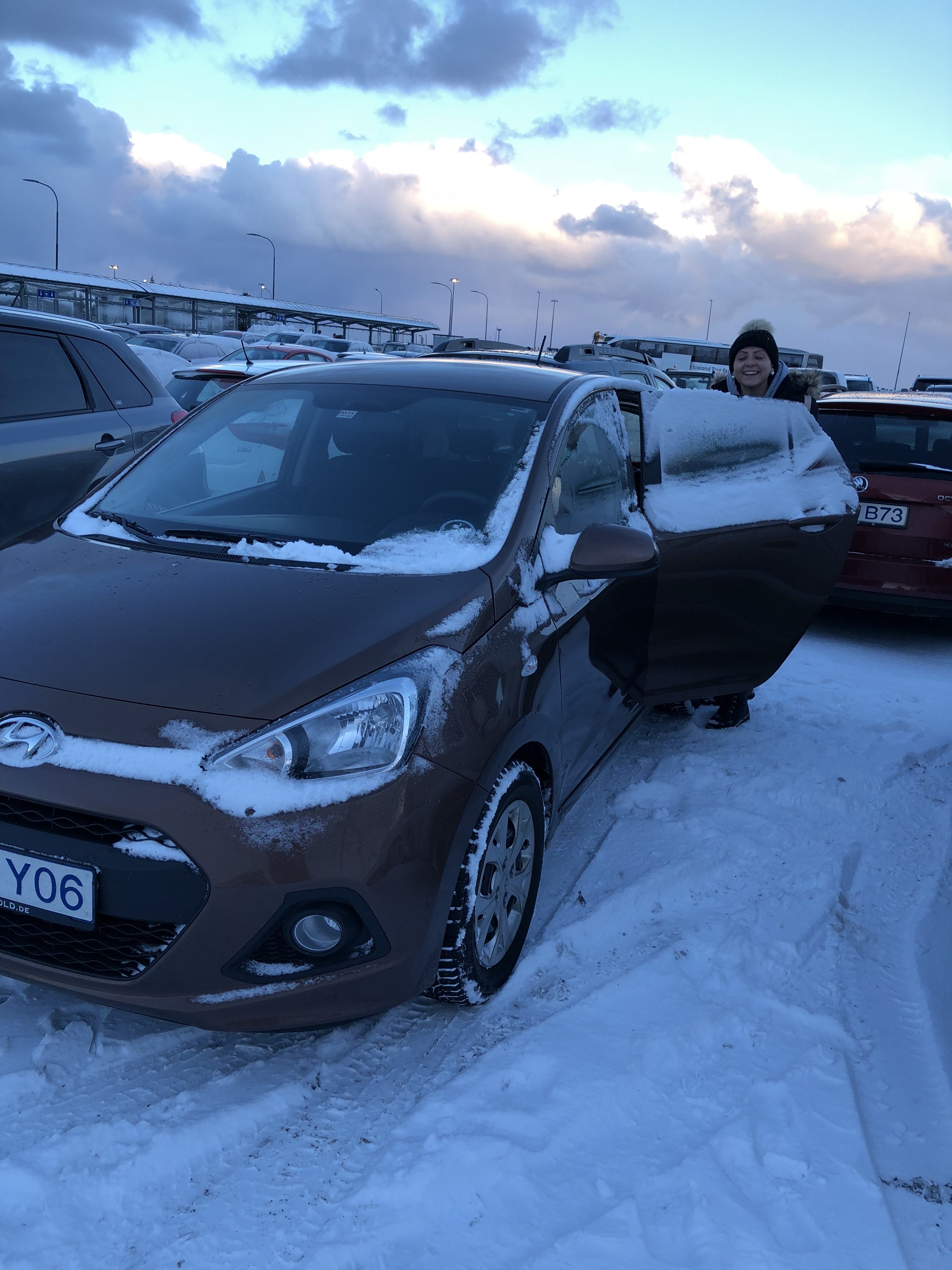 Hire car in the snow