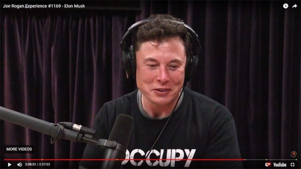 elon musk shirt on joe rogan