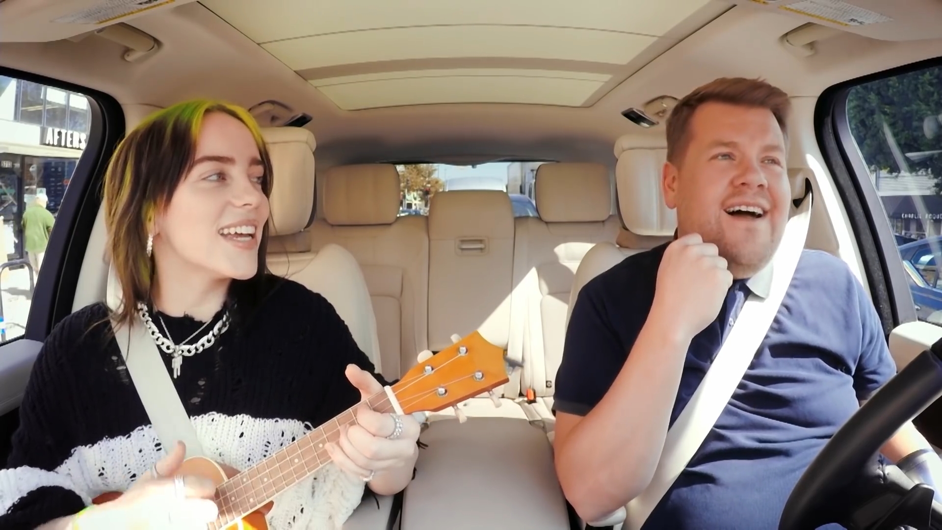 Billie Eilish on Carpool Karaoke bonus ukulele ditties