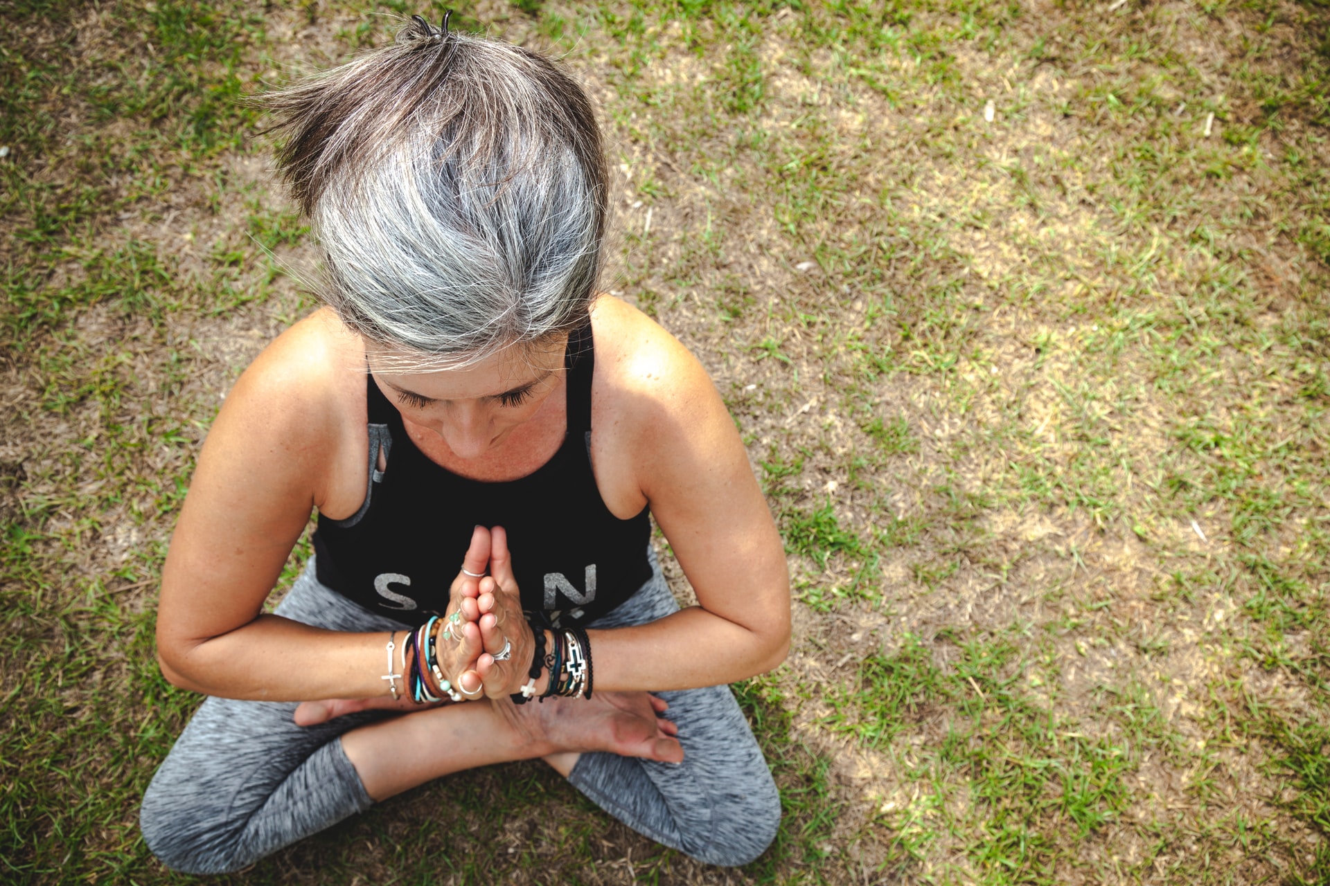 Woman with greying hair