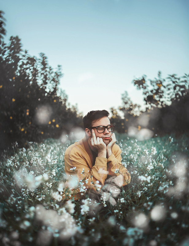 man flowers middle finger