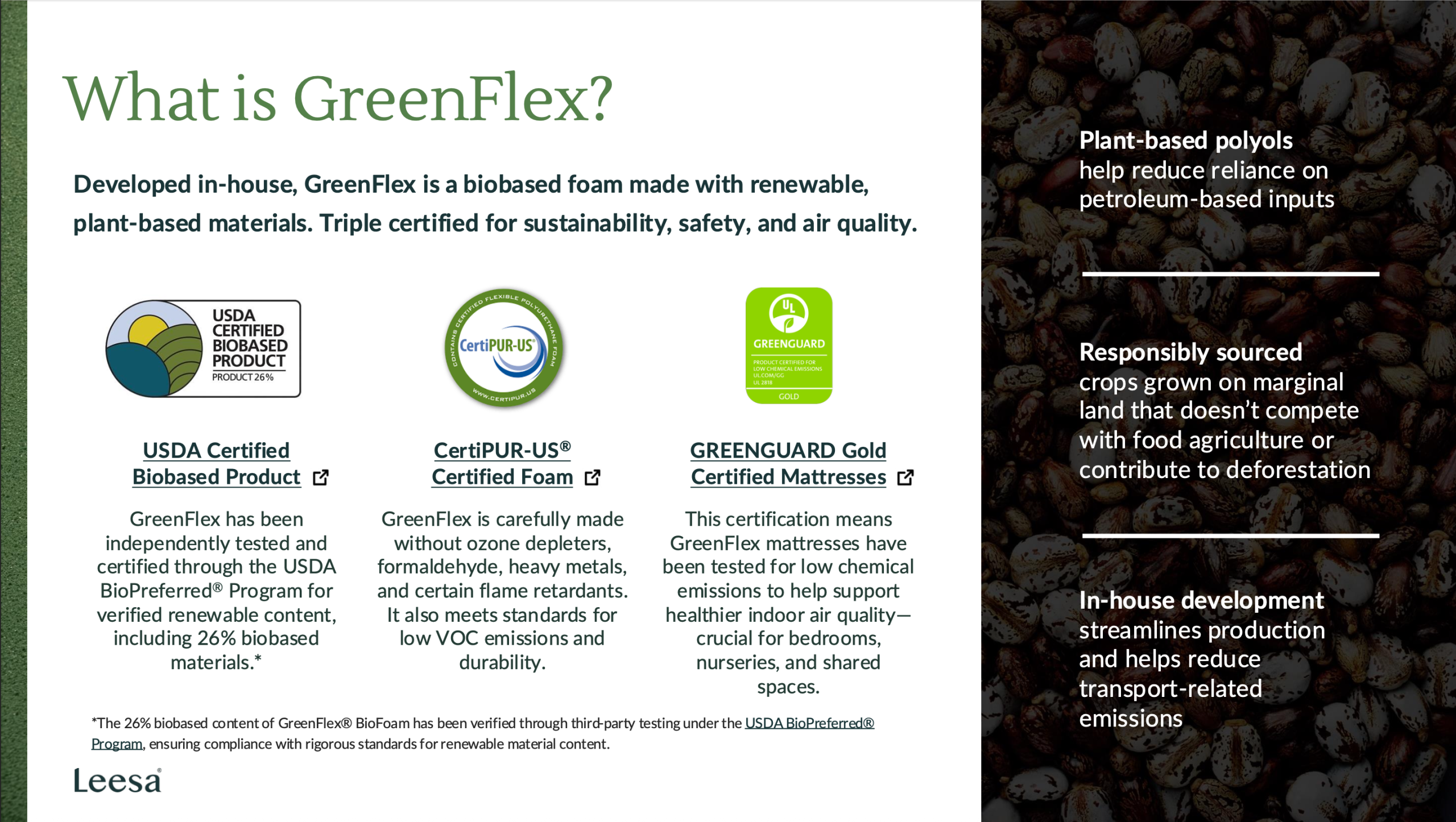 Leesa Mattress GreenFlex Technology